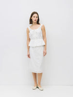 The Kristina Top | Cotton Eyelet Gathered Top