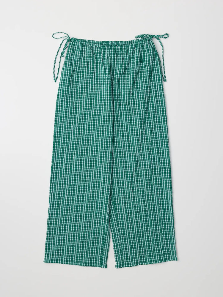 The Ebony Pants | Plaid Wide Leg Pants with Waist Ties