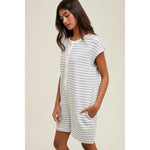 Striped light blue Knit Romper
