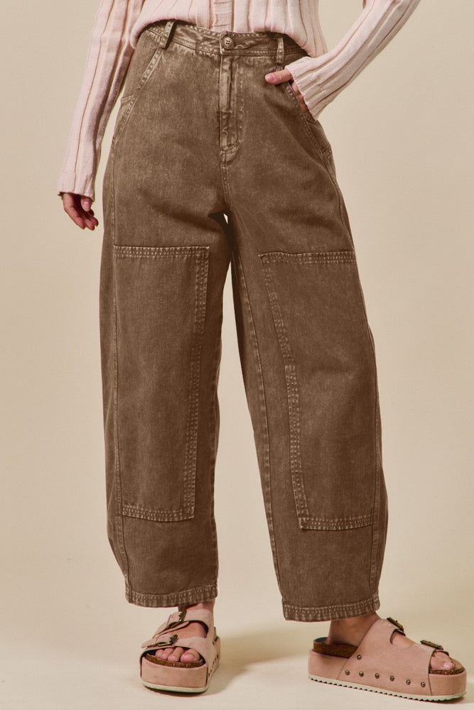 Brown barrel pants