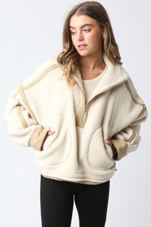 Ecru Fleece Pullover