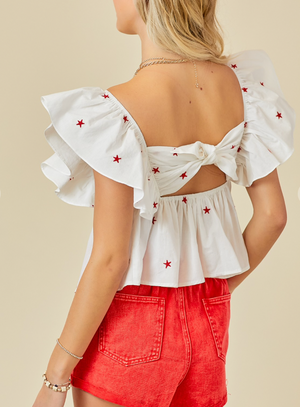 Stars ruffled top