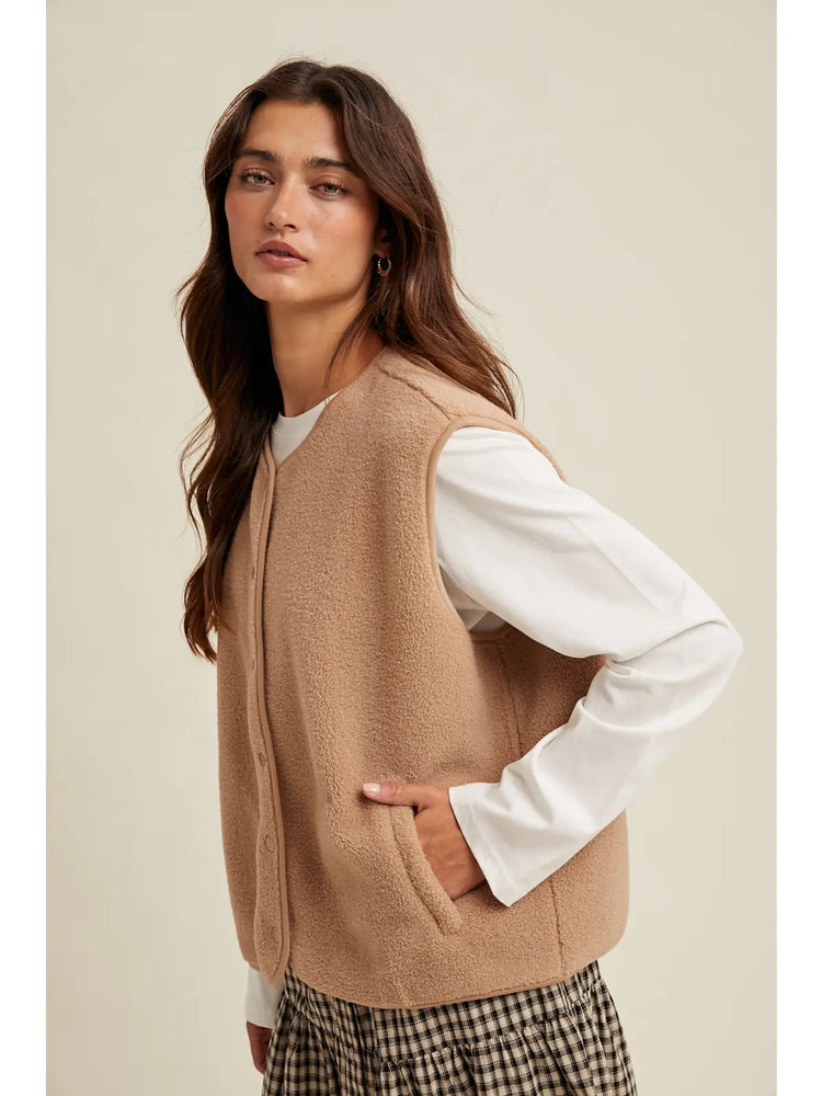 Taupe Sherpa Vest