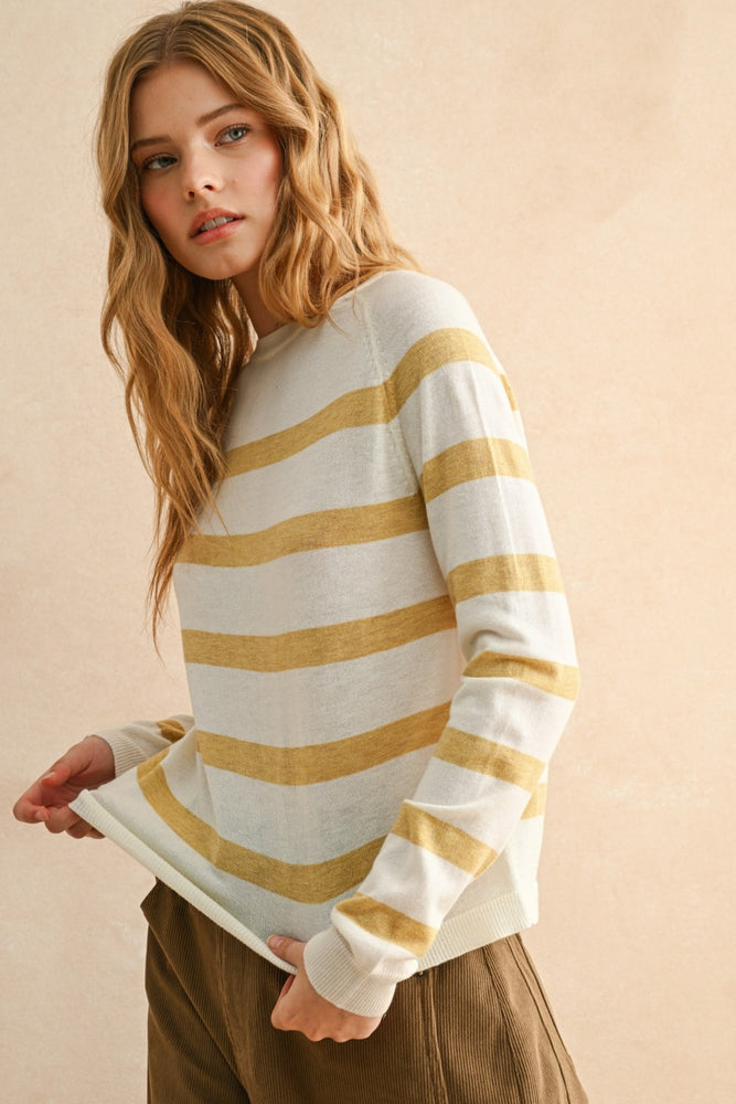 Mustard Stripe Top
