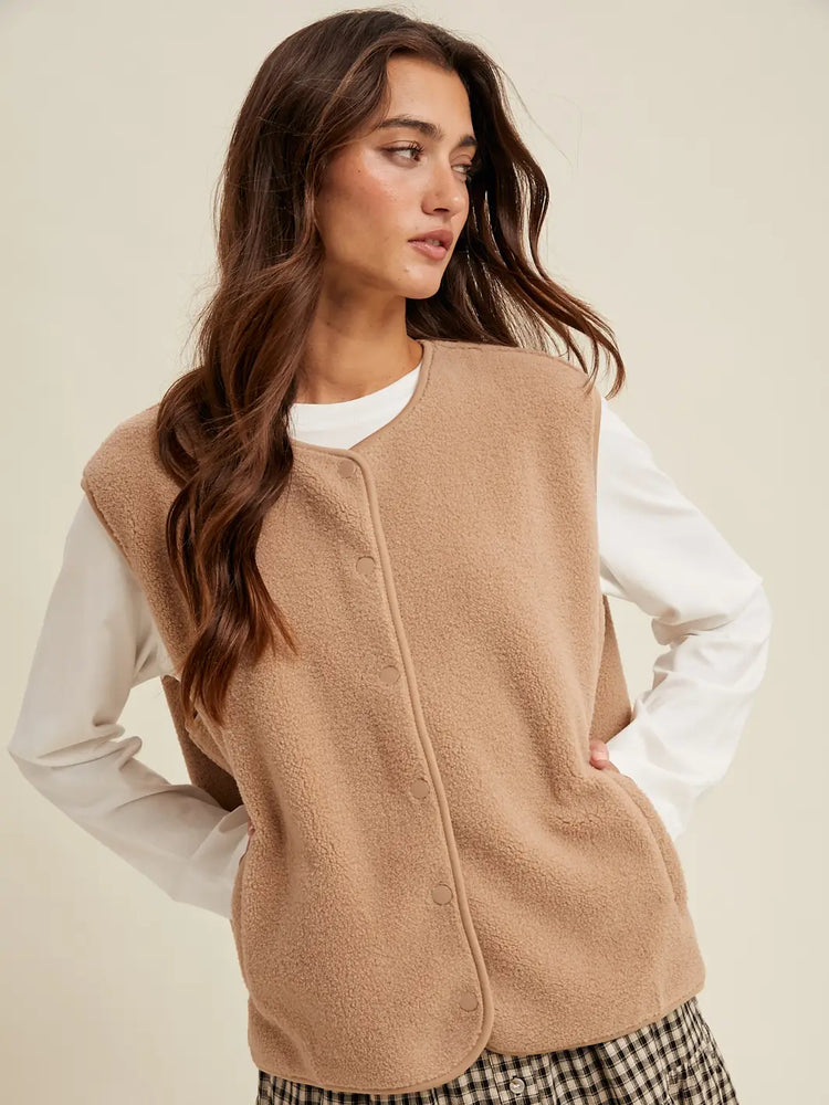 Taupe Sherpa Vest