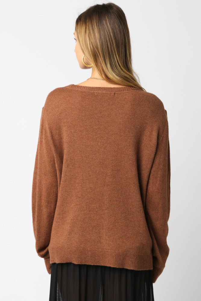Brown Emma Knit Top