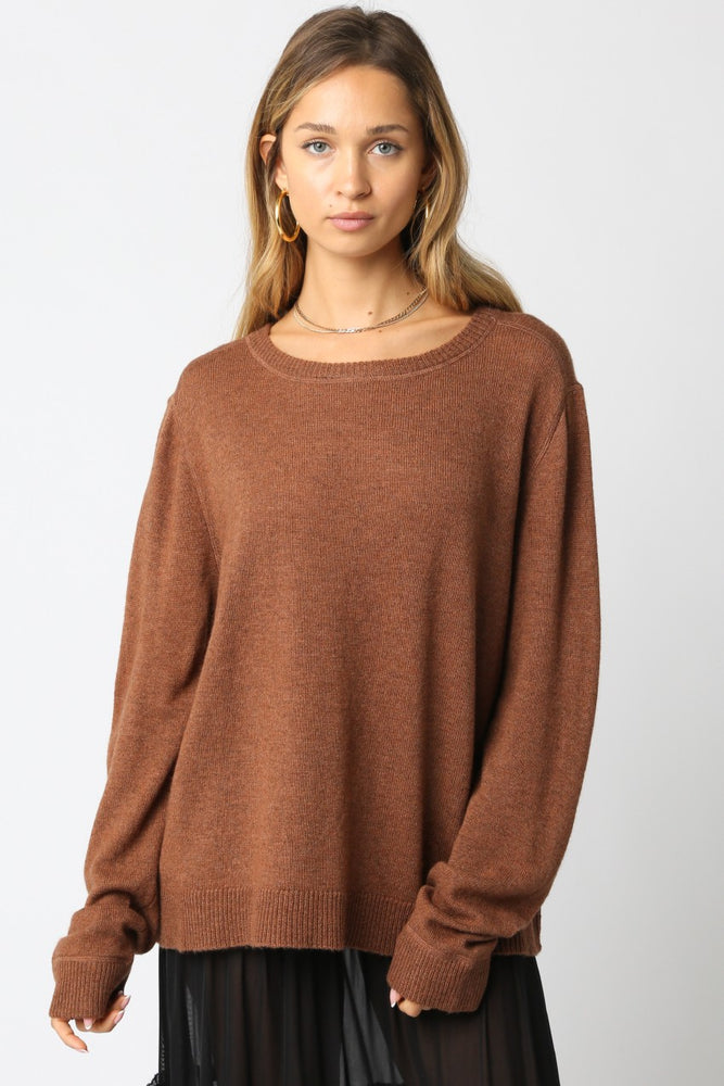 Brown Emma Knit Top