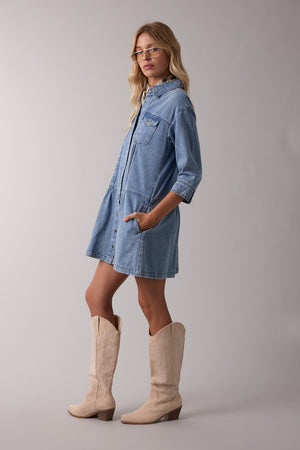 Denim Button-up Mini Dress