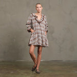 Vintage Ruffle Check Babydoll Dress