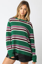 Green multi Stripe Knit Top