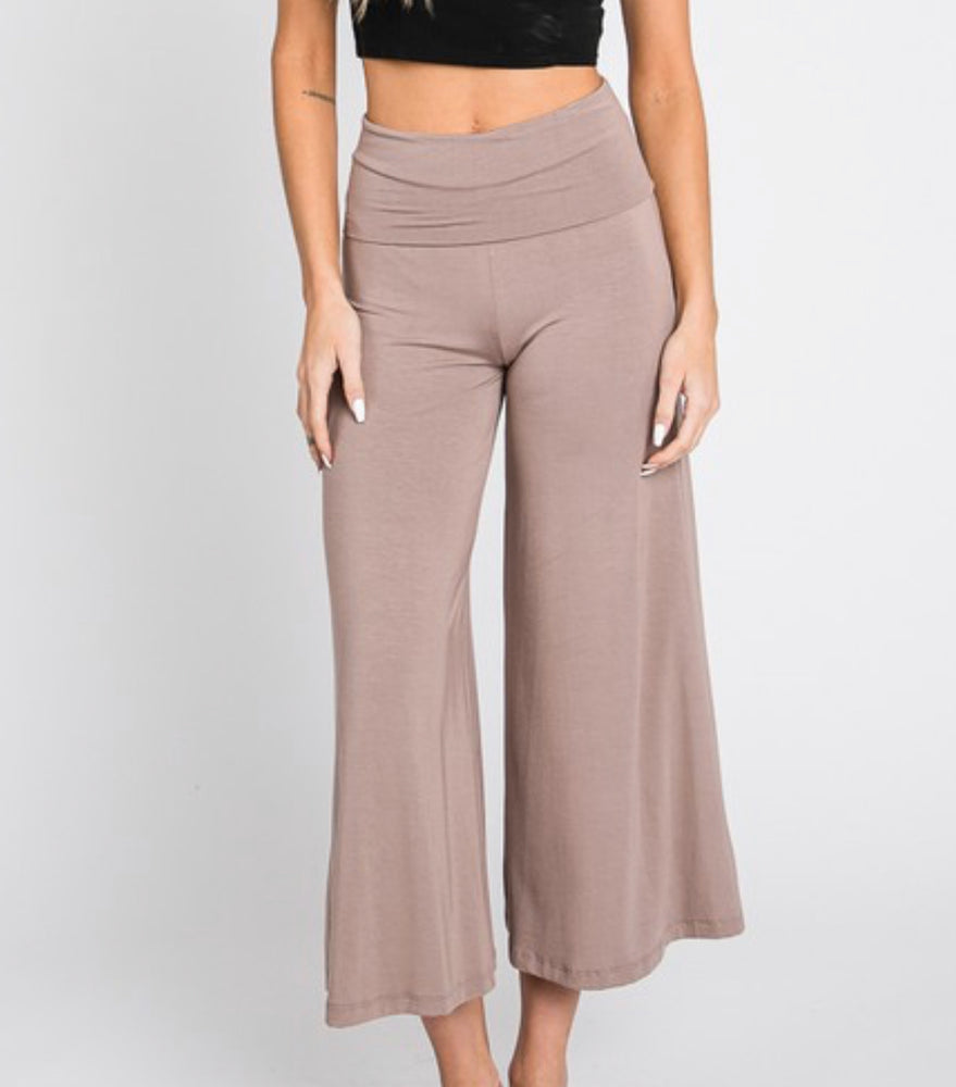 Light taupe wide fit pants