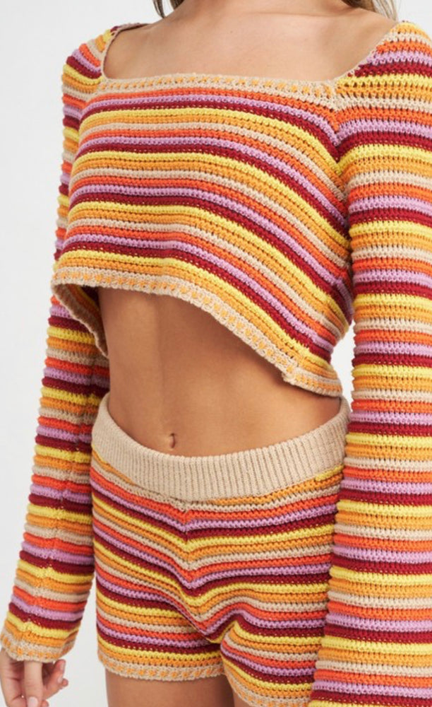 Sunset cropped crochet top