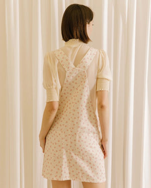 Cream Floral Overall Dress