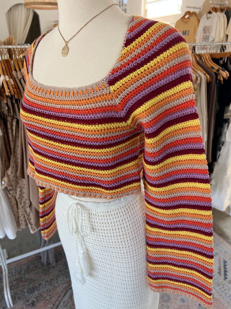 Sunset cropped crochet top