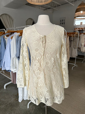 70s Flower Lace Coverup