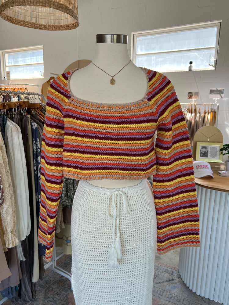Sunset cropped crochet top