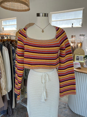 Sunset cropped crochet top