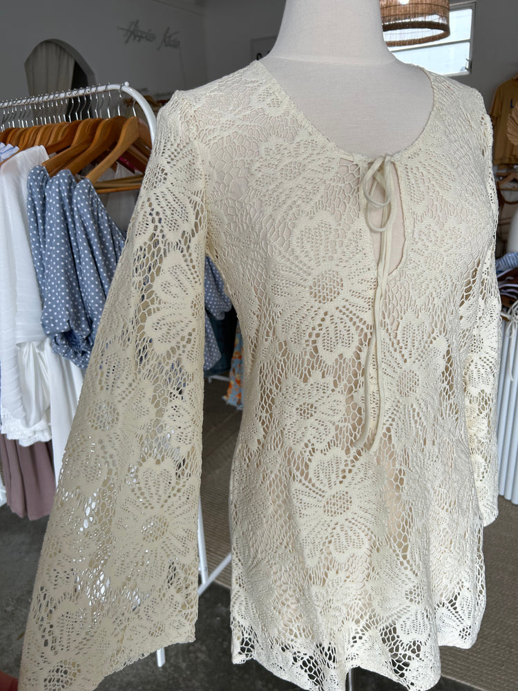 70s Flower Lace Coverup