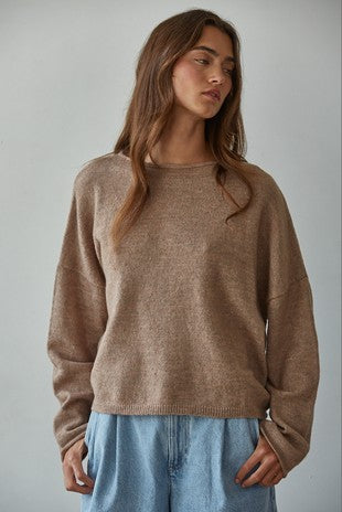 Mocha Easy Days Ahead Sweater