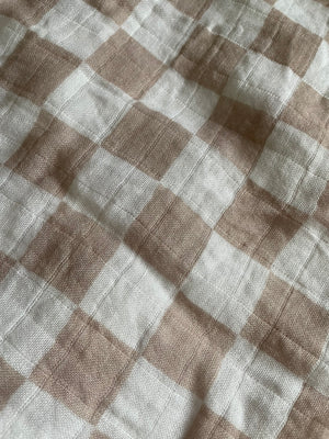 Baby Tan Checkered Board Swaddle