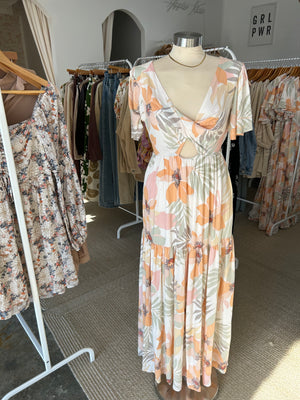Pastel Hawaiian Maxi Dress