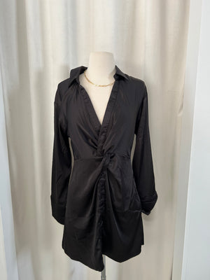 Black silky twist Dress
