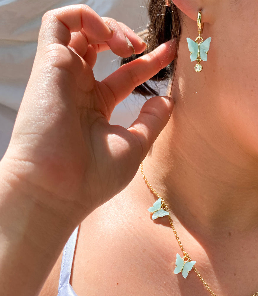 Butterfly drip earrings