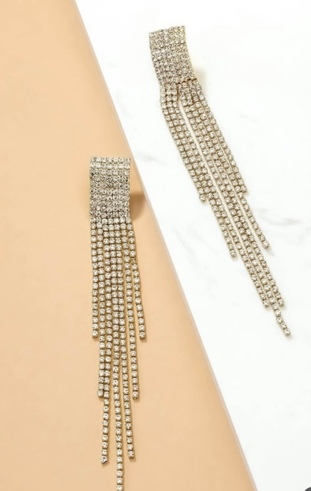 Gold Dangle Sparkle Earrings