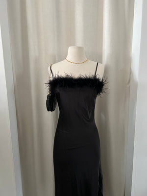 Maxi feather dress