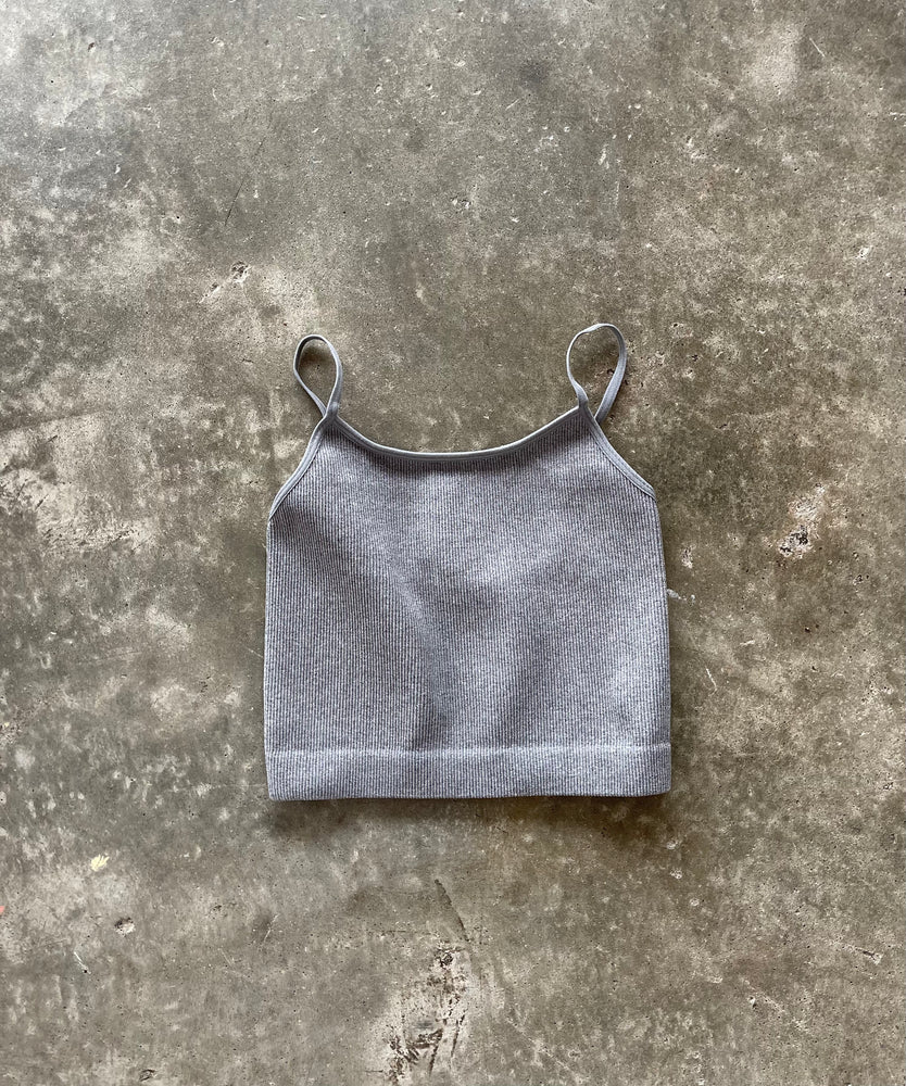 Heather grey strap tank