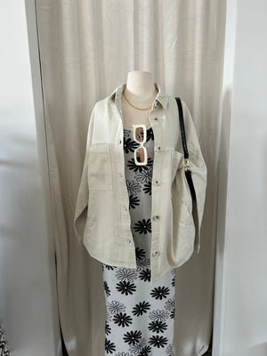 Black and White maxi flower dress