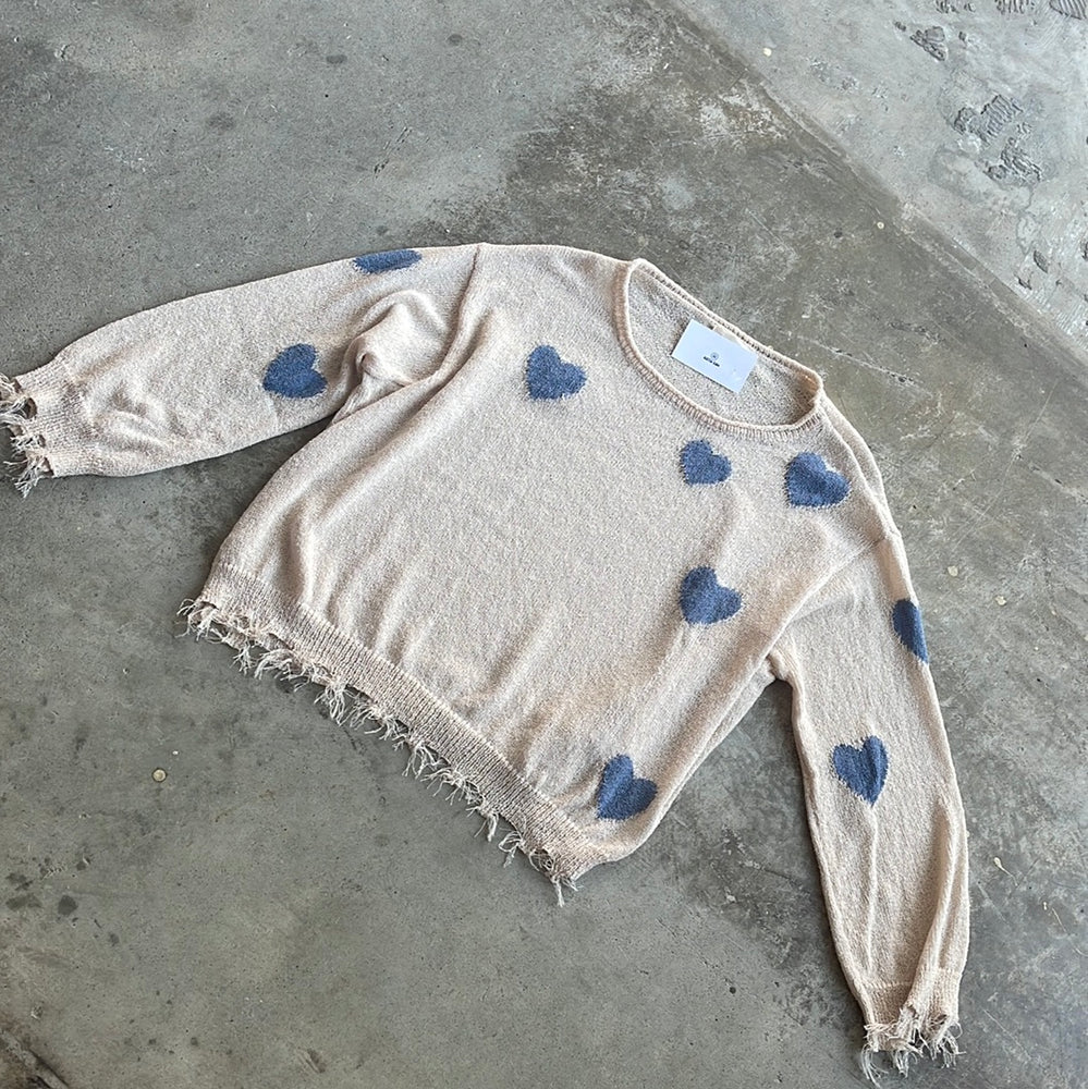 Blue heart sweater